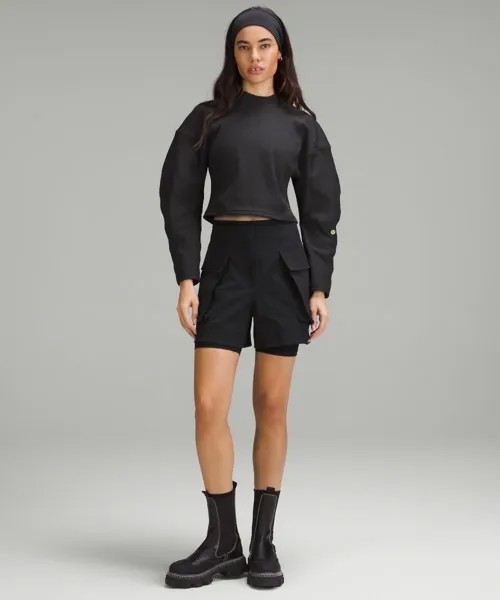Шорты-карго свободного покроя с очень высокой посадкой длиной Lululemon, черный
