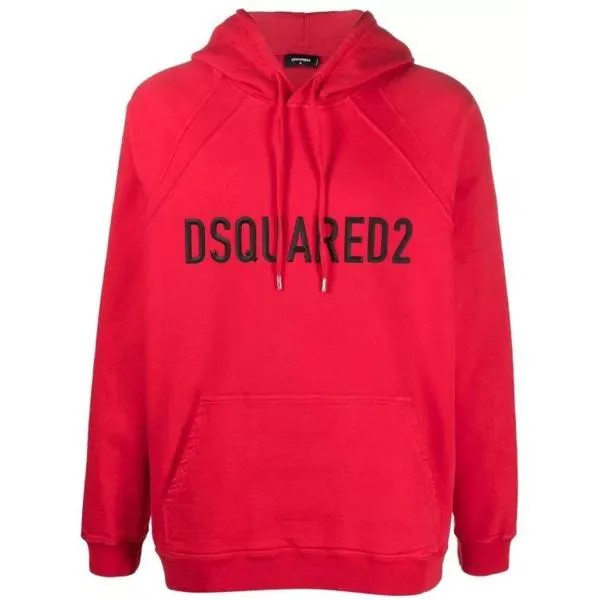Футболка raised-logo drawstring hoodie Dsquared2, красный