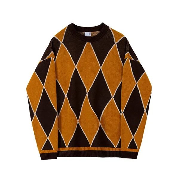 Японский оригинальный мужской новый призматический пуловер с круглым вырезом свитер Топ