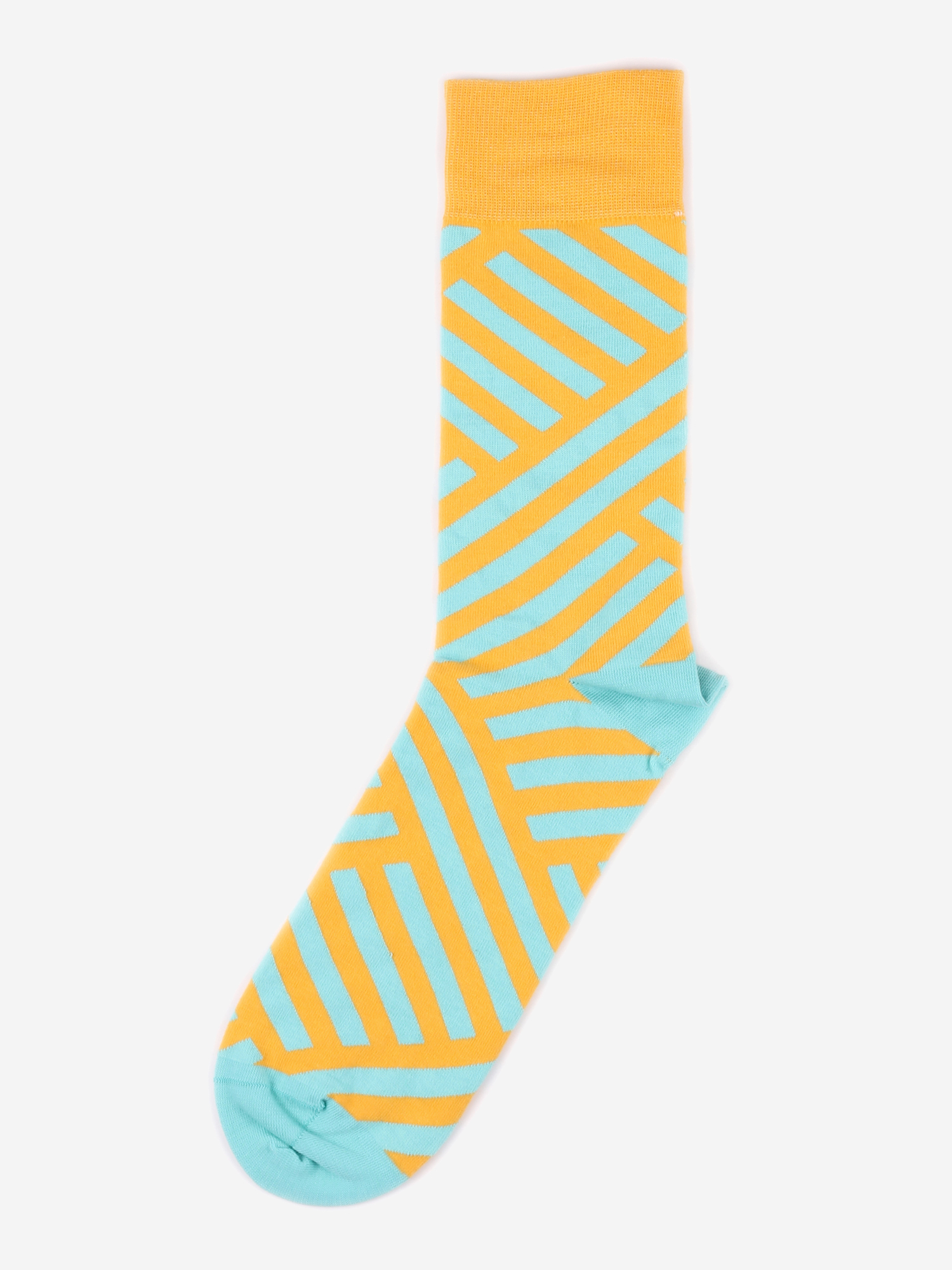 Дизайнерские носки Burning Heels - Diagonal Stripes - Yellow/Blue, Желтый