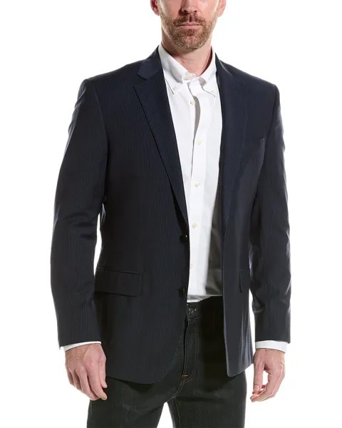 Классический пиджак из смесовой шерсти Brooks Brothers, темно-синий