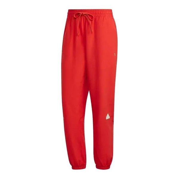 Спортивные штаны Men's adidas Solid Color Logo Bundle Feet Casual Sports Pants/Trousers/Joggers Autumn Red, мультиколор