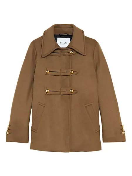 Бушлат Clara Double Face из натуральной шерсти Callas Milano, цвет tan