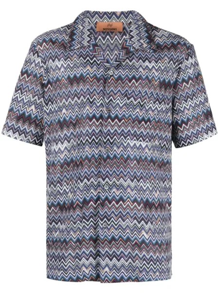 Missoni рубашка с узором зигзаг, синий
