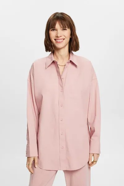 Свободная рубашка из поплина Esprit, розовый