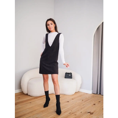 Сарафан Carolina shop, размер 38, черный матовый