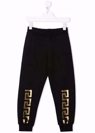 Versace Kids спортивные брюки с принтом Greca и логотипом