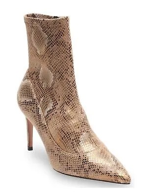 Женские коричневые кожаные ботинки на молнии BCBG MAXAZRIA со змеиным принтом Bowie Stiletto 7.5