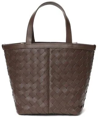 Tiffany - Fred Paris Женская плетеная кожаная сумка на плечо с ручкой сверху, коричневая