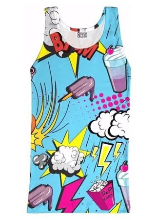 Tank top(ТАНК ТОП) Mr. Gugu & Miss Go спортивный для фитнеса Комикс S