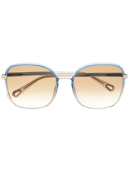 Chloé Eyewear солнцезащитные очки в квадратной оправе с эффектом градиента