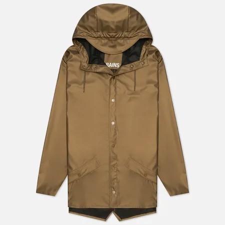 Мужская куртка дождевик RAINS Classic Short Hooded, цвет коричневый, размер L