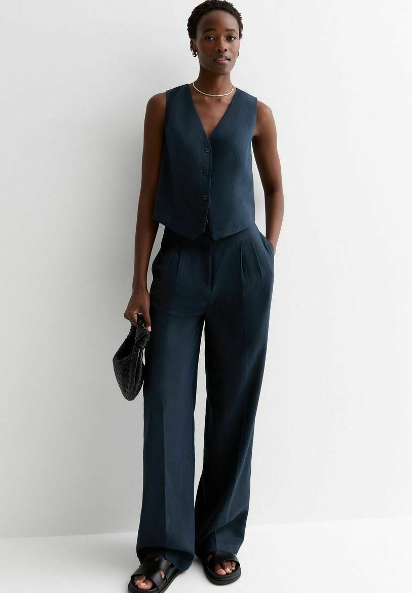 Тканевые брюки TALL WIDE LEG New Look Tall, темно-синий