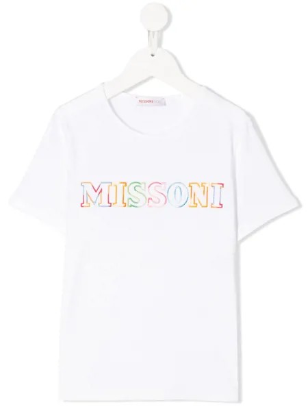 Missoni Kids футболка с вышитым логотипом