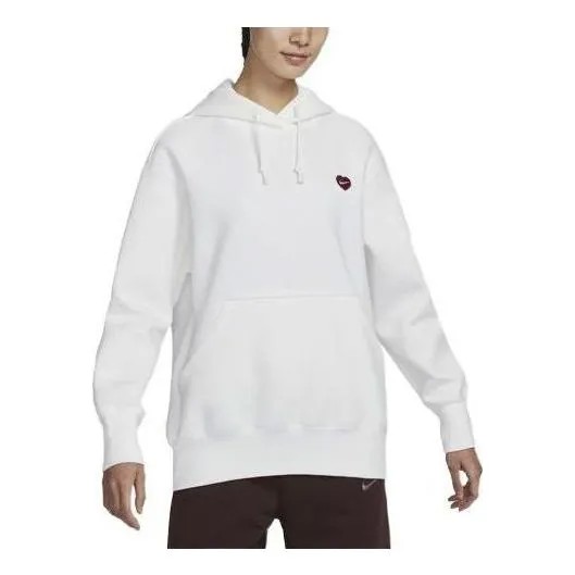 Толстовка (WMNS) Nike Heart Swoosh Hoodie 'White', белый