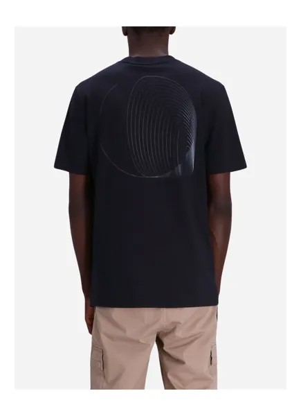 Мужская футболка Hugo Boss Tee 5 с короткими рукавами и графическим рисунком спереди и сзади, черный