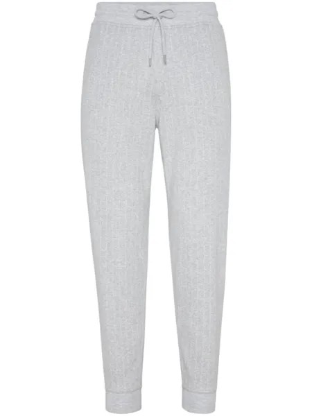 Brunello Cucinelli спортивные брюки с полосками, белый