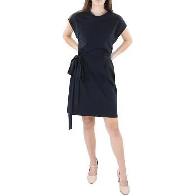 Женское черное вязаное платье до колена с короткими рукавами Vince S BHFO 6360