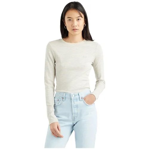 Лонгслив Levi's, хлопок, размер XS, серый
