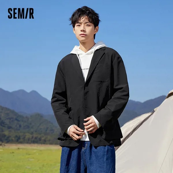 Мужской повседневный костюм Semir, черная технология, трехслойная, новая стеганая, для городских поездок, простая Свободная куртка для мальчи...