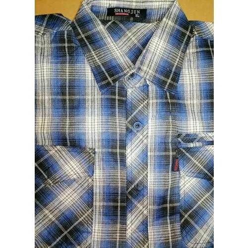 Рубашка , размер 2XL-50, серый, синий