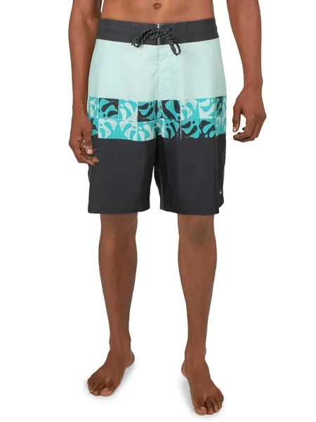 Мужские плавки из полиэстера с принтом Quiksilver, цвет Black/Green