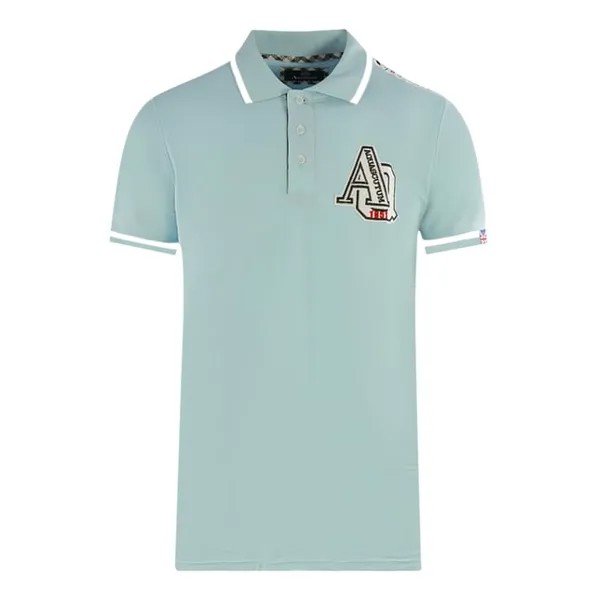 Рубашка-Поло с вышивкой Aq 1851 и светлым кружевом Aquascutum, синий