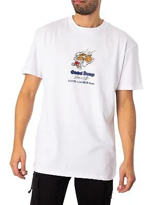 Мужская футболка с рисунком Crimeal Damage Dragon Tiger Fight Back, белая
