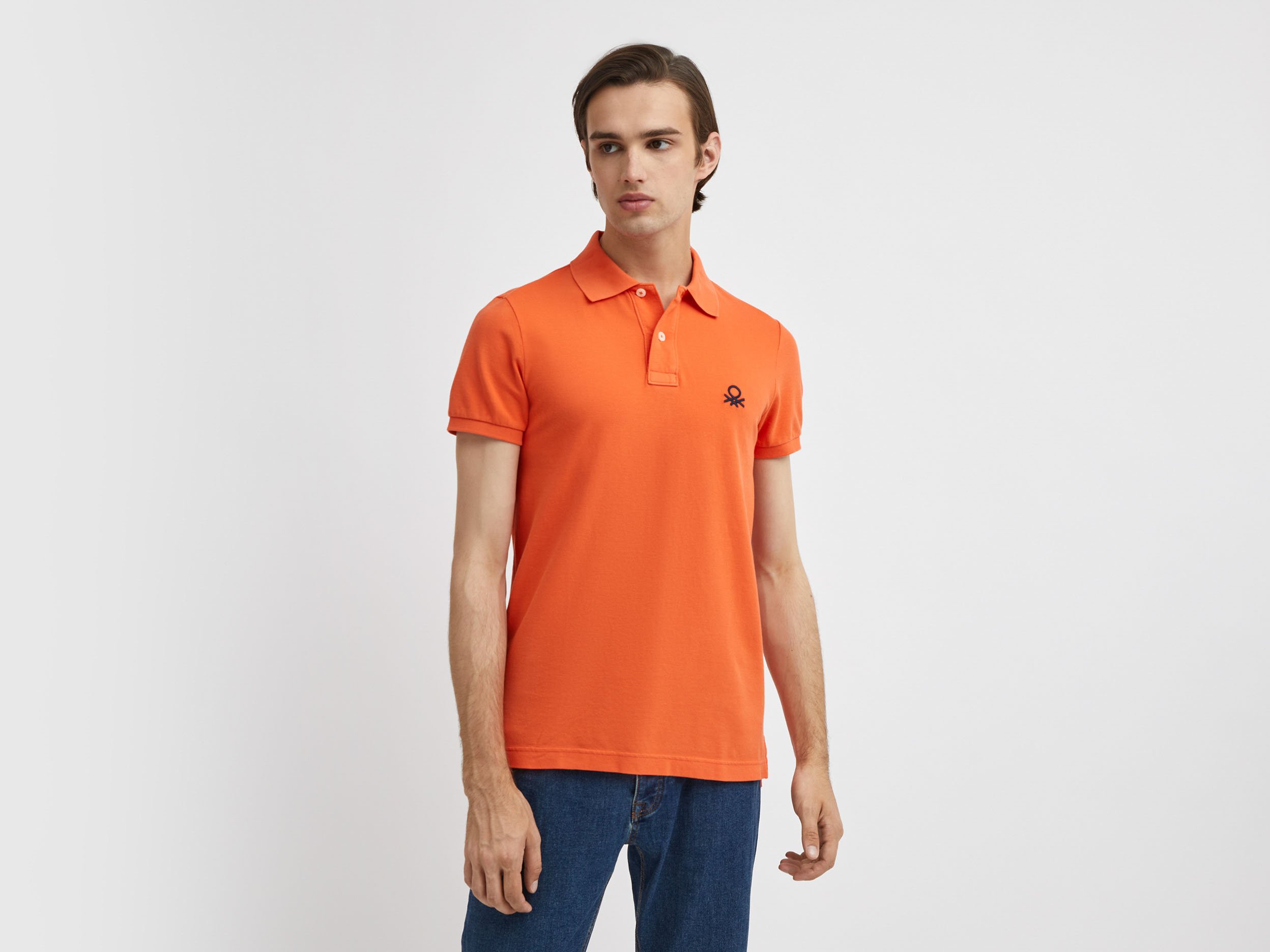 Футболка-поло мужская United Colors of Benetton 21A_3089J3178 оранжевая S