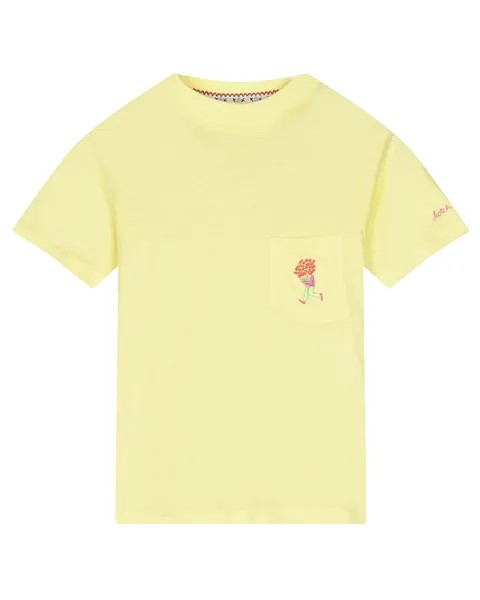 Желтая футболка с вышивкой на кармане Scotch&Soda