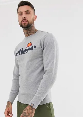 Серый свитшот с классическим логотипом ellesse