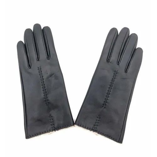 Перчатки Lorentino, демисезон/зима, натуральная кожа, подкладка, утепленные, размер 7, черный