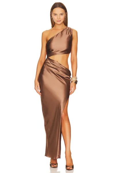 Платье NICHOLAS Raya One Shoulder Asymmetrical Gown, цвет Desert
