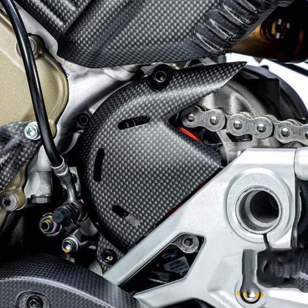 ONEMAXY 100% Настоящее углеродное волокно для Ducati Panigale V4 / V4S Защитная крышка цепи двигателя