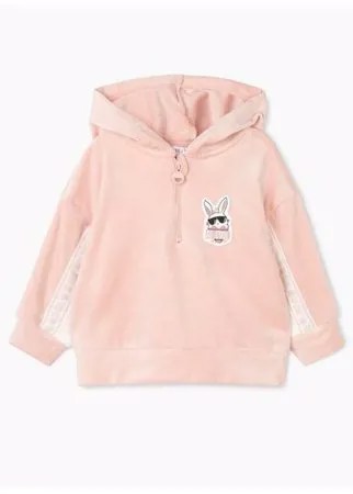 Мятное велюровое худи oversize с молнией для девочки Gloria Jeans, размер 5-6л/116