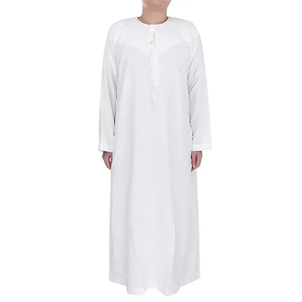 Мусульманская Мужская одежда, кафтан, халат, традиционный Пакистан, с длинным рукавом, Ближний Восток, Thobe Kurta, Арабская абайя, Дубай, ислам