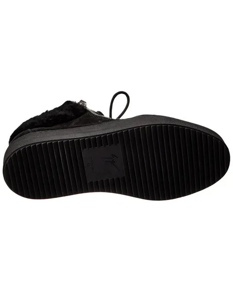 Кроссовки May из замши и овчины Giuseppe Zanotti, черный