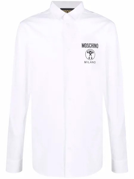 Moschino рубашка с нашивкой-логотипом