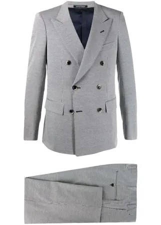 Emporio Armani костюм в тонкую полоску с двубортным пиджаком