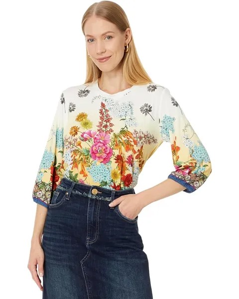 Топ Johnny Was Delite Puff Sleeve, цвет Multicolor