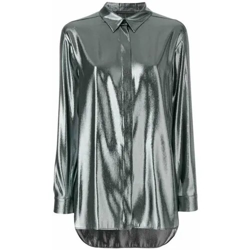 Рубашка  Alberta Ferretti, стиль ретро, размер 44, серебряный