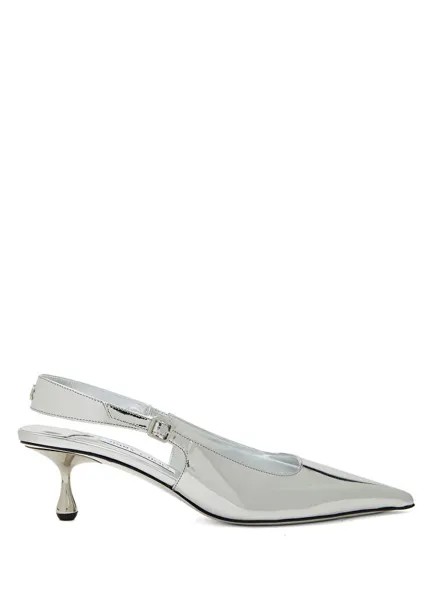 Туфли Amel из серебристой кожи на каблуке Jimmy Choo, серебряный