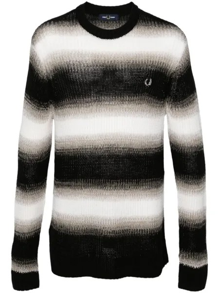 Fred Perry джемпер из смесовой шерсти с эффектом омбре, черный
