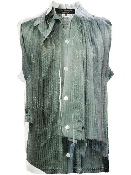 Висячие куртки-жилет с V-образным вырезом и принтом Comme Des Garçons, зеленый