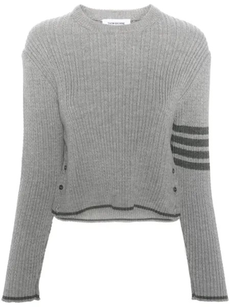 Джемпер с полосками 4-Bar Thom Browne, серый