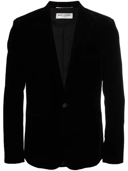 Saint Laurent бархатный пиджак-смокинг, черный