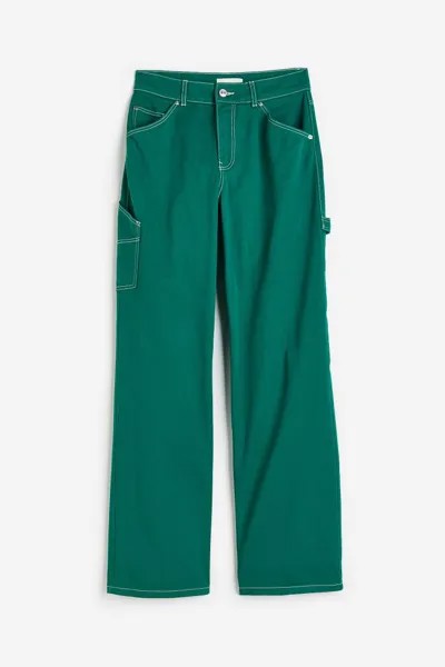Брюки-Карго из твила H&M, зеленый