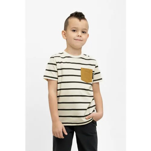 Футболка crockid КР 302307/суровый,полоска, размер 64/128, белый