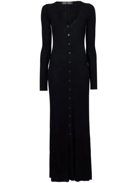 Proenza Schouler платье макси на пуговицах Athena, черный