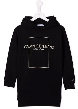 Calvin Klein Kids платье-худи с логотипом